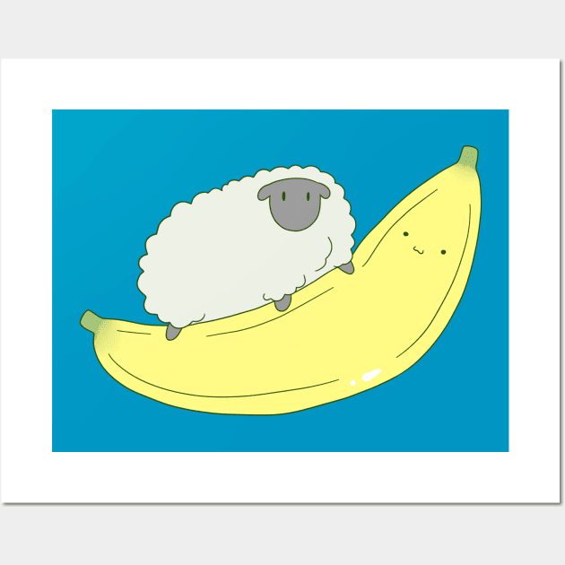 Sheep and Giant Banana Wall Art by saradaboru